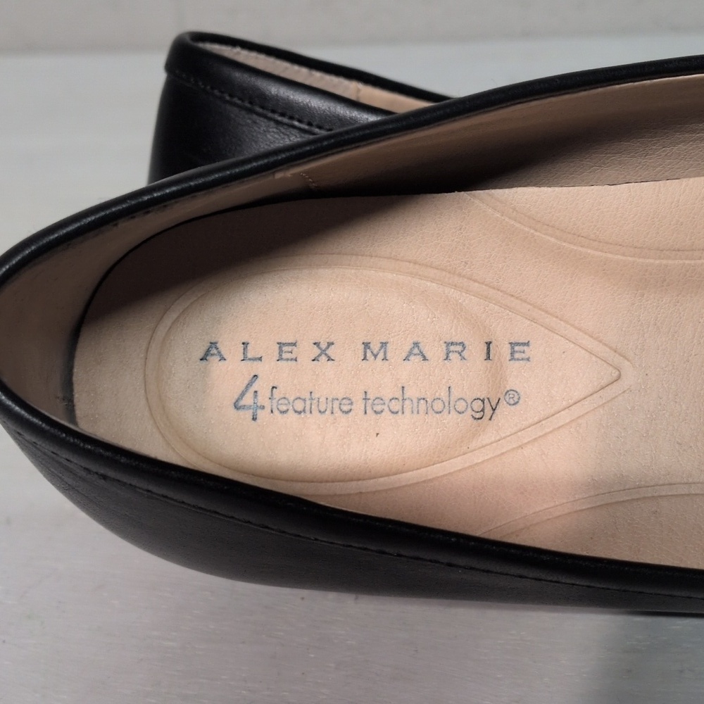 Alex Marie Gilmore Leather Bit Buckle Black Loafers, Size 7, CBK Style - Picture 5 of 9